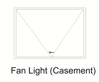 Fan Light (Casement)-24\" x 18\" White